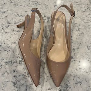 Neutral sling back heels